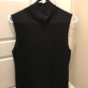 Black sleeveless turtleneck